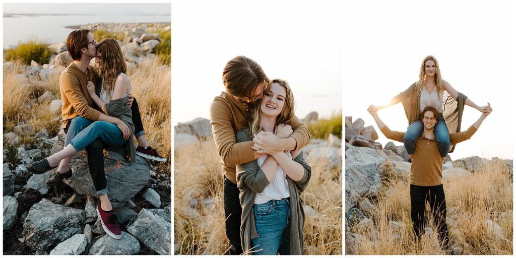 Sunset Engagement Session at the Great Salt Lake