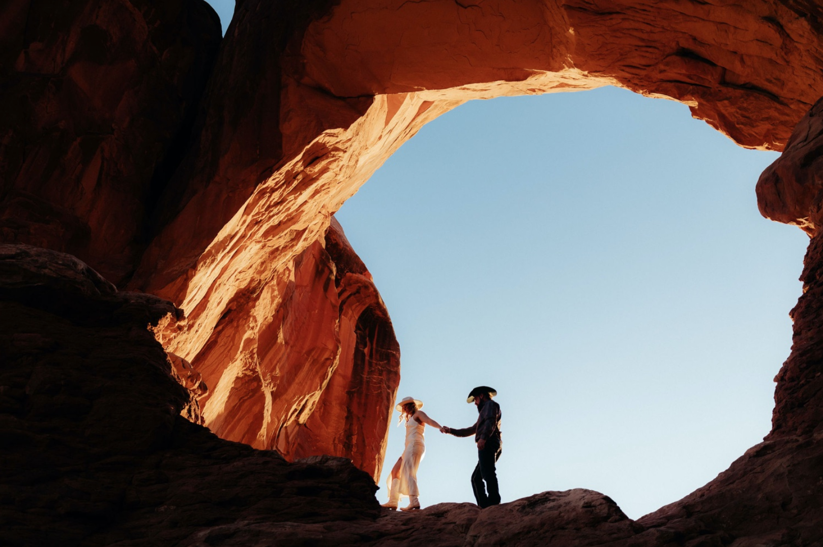 Sunset Engagement Session in Arches National Park